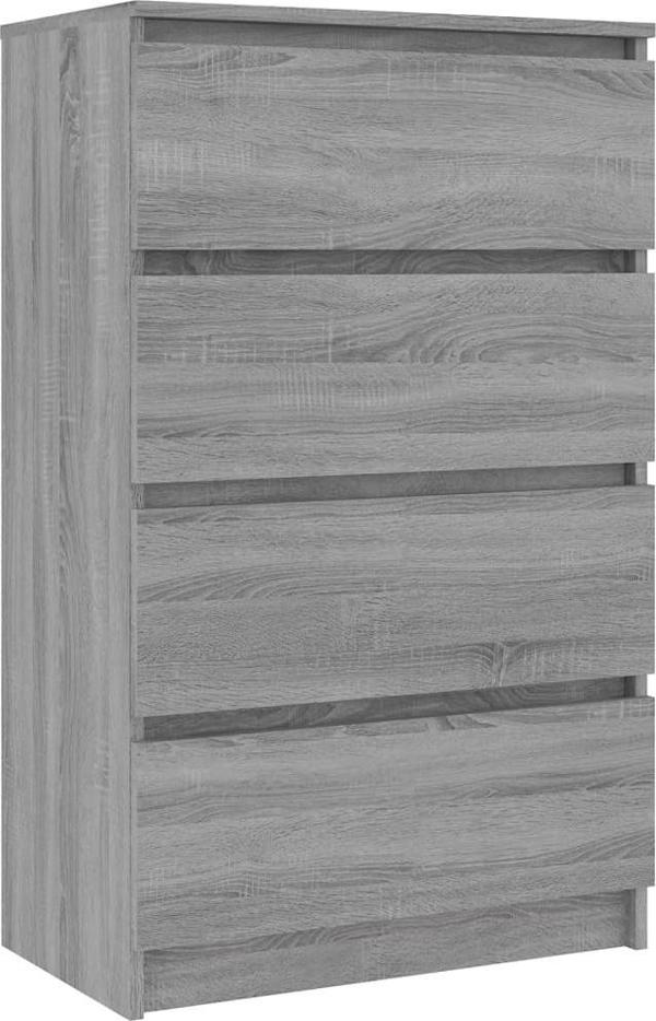 vidaXL Συρταριέρα, σε απόχρωση Sonoma Γκρι Δρυς, 60x35x98,5 εκ.