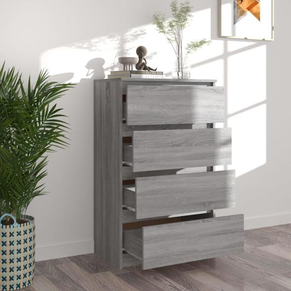 vidaXL Συρταριέρα, σε απόχρωση Sonoma Γκρι Δρυς, 60x35x98,5 εκ.