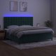 vidaXL Κρεβάτι κοντινεντάλ με στρώμα και LED, πράσινο βελούδο, 200x200 εκ