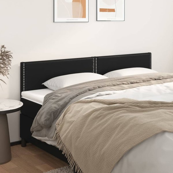 vidaXL Zaglowki do lozka 2 szt czarny 100x5x78/88cm sztuczna skora