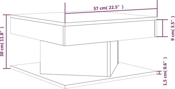 vidaXL Τραπεζάκι Καφέ, Γκρι Δρυς Sonoma, 57x57x30 εκ.