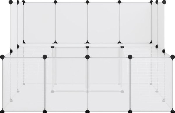 κελί για μικρά ζώα vidaXL διάφανο, 143x107x93 εκ, PP και ατσάλι