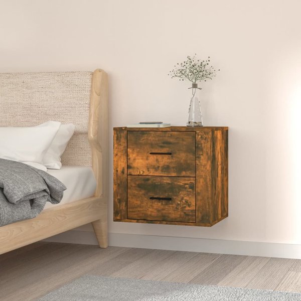 vidaXL Κρεμαστό κομοδίνο, καπνιστή δρυς, 50x36x47 εκ.