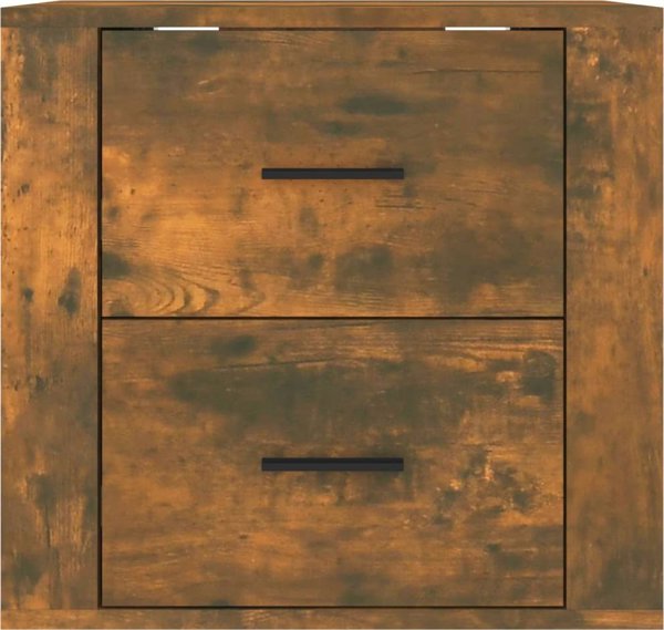 vidaXL Κρεμαστό κομοδίνο, καπνιστή δρυς, 50x36x47 εκ.