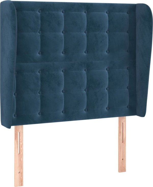 vidaXL Κεφαλάρι uszak, σκούρο μπλε, 103x23x118/128 cm, βελούδο