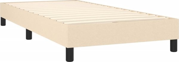 vidaXL Κοντινεντάλ κρεβάτι με στρώμα, κρεμ, ύφασμα, 90x200 εκ