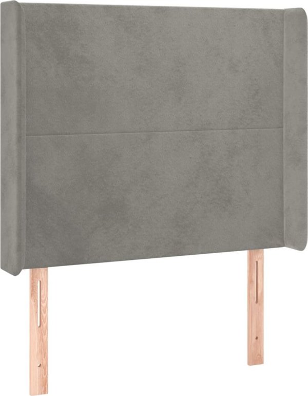 vidaXL Zaglowek uszak, ανοιχτό γκρι, 83x16x118/128 εκ., βελούδο