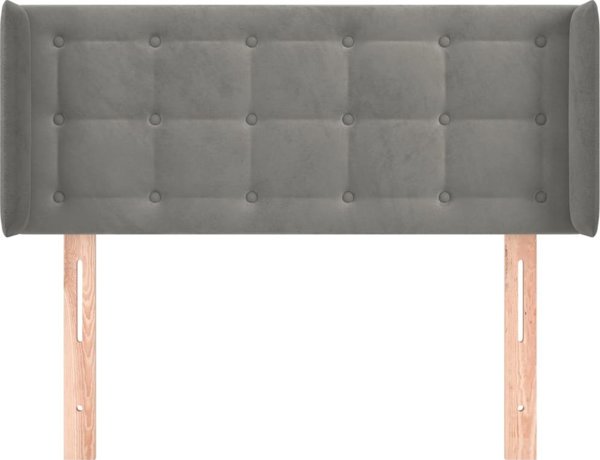 vidaXL Κεφαλάρι uszak ανοιχτό γκρι, βελούδινο, 93x16x78/88 cm