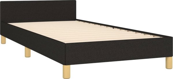 vidaXL Rama κρεβατιού με κεφαλάρι, μαύρη, 100x200 εκ., επενδεδυμένη με ύφασμα