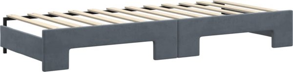 vidaXL Sofa rozsuwana z materacami, ciemnoszara, 80x200 cm, aksamit