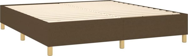 vidaXL Λουτζκο κοντινενταλ με στρωμα, καφέ, 160x200 cm, ύφασμα