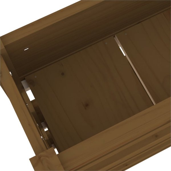 vidaXL Γλάστρα, μέλι καφέ, 112x25x104,5 cm, συμπαγές πεύκο