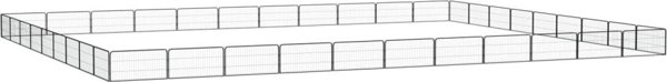 vidaXL vidaXL Kojec dla psa, 40 panele, czarny, 100x50 cm, stal