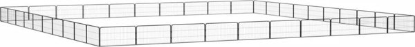 vidaXL vidaXL Kojec dla psa, 40 panele, czarny, 100x50 cm, stal