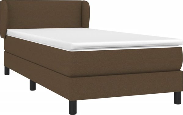 vidaXL Λοιζκο Κοντινεντάλ με Στρώμα, Καφέ, 100 x 200 cm, Ύφασμα
