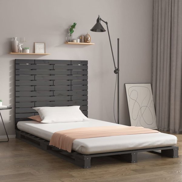 vidaXL Αγκάθι κρεβατιού, γκρι, 106x3x91,5 εκ, μασίφ πεύκο