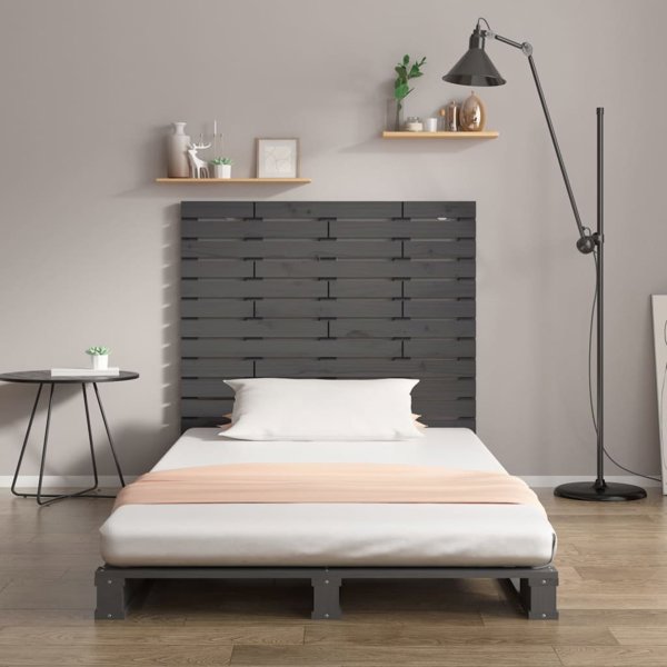 vidaXL Αγκάθι κρεβατιού, γκρι, 106x3x91,5 εκ, μασίφ πεύκο