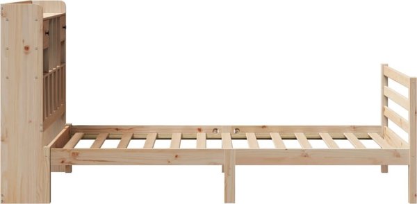 vidaXL Κρεβάτι με ράφι, χωρίς στρώμα, 90x200 εκ., πεύκο