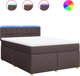 vidaXL Logko kontynentalne z materacem brazowe tkanina 140x200 cm
