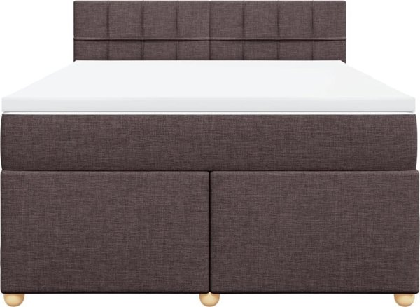 vidaXL Logko kontynentalne z materacem brazowe tkanina 140x200 cm