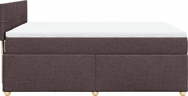 vidaXL Logko kontynentalne z materacem brazowe tkanina 140x200 cm