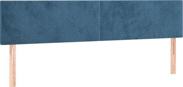 vidaXL Zaglowek do lozka, ciemnoniebieski, 180x5x78/88 cm, aksamit