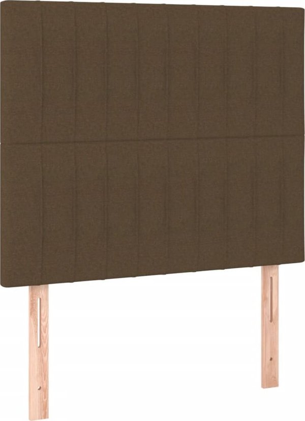 vidaXL Κρεβάτι Κοντινεντάλ με Στρώμα, Καφέ, 90x200 cm, Υφασμάτινο
