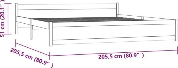vidaXL Ράμα Κρεβατιού, Μέλι Καφέ, Μασίφ Ξύλο, 200x200 εκ