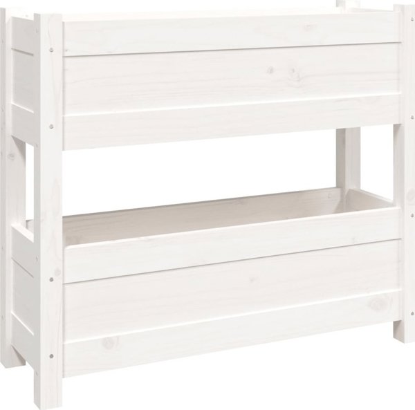 vidaXL Donica λευκή 77x25x66 cm από μασίφ πεύκο