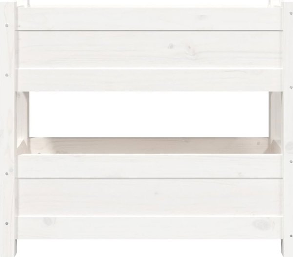 vidaXL Donica λευκή 77x25x66 cm από μασίφ πεύκο