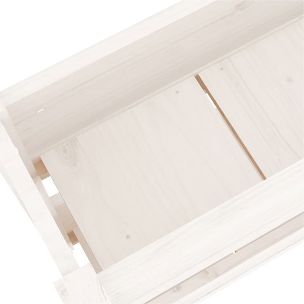 vidaXL Donica λευκή 77x25x66 cm από μασίφ πεύκο