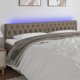 vidaXL Κεφαλάρι κρεβατιού με LED, ταουπ, 200x7x78/88 εκ, ύφασμα