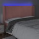 vidaXL Zaglowek do lozka z LED, rozowy, 203x16x118/128 cm, aksamit