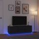 vidaXL Έπιπλο Τηλεόρασης με LED Φωτισμό, Μαύρη Δρυς, 160,5x41x50 εκ.