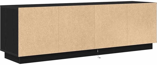 vidaXL Έπιπλο Τηλεόρασης με LED Φωτισμό, Μαύρη Δρυς, 160,5x41x50 εκ.