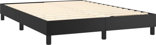 vidaXL Κρεβάτι continental με στρώμα και LED, μαύρο οικοδερμα 140x190 εκ