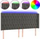 vidaXL Κεφαλάρι κρεβατιού με LED, σκούρο γκρι, 203x16x118/128 εκ., βελούδο