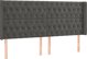 vidaXL Κεφαλάρι κρεβατιού με LED, σκούρο γκρι, 203x16x118/128 εκ., βελούδο
