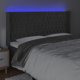 vidaXL Κεφαλάρι κρεβατιού με LED, σκούρο γκρι, 203x16x118/128 εκ., βελούδο