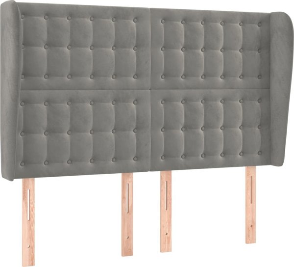 vidaXL Κεφαλάρι uszak, ανοιχτό γκρι, 147x23x118/128 cm, βελούδο