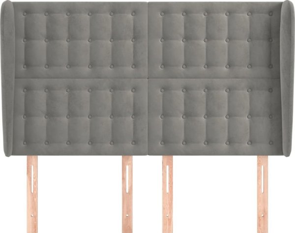 vidaXL Κεφαλάρι uszak, ανοιχτό γκρι, 147x23x118/128 cm, βελούδο