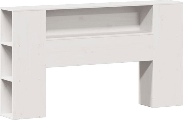 vidaXL Κρεβάτι με ράφι, χωρίς στρώμα, λευκό, 120x200 εκ., πεύκο