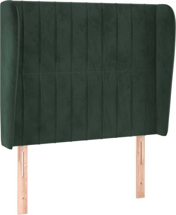 vidaXL Zaglowek uszak, ciemnozielony, 83x23x118/128 cm, aksamit