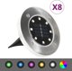 vidaXL SOLARNE LAMPY GRUNTOWE LED 8 SZT. KOLORY RGB