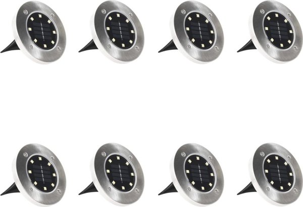 vidaXL SOLARNE LAMPY GRUNTOWE LED 8 SZT. KOLORY RGB