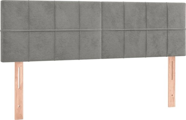 vidaXL Λουτζκο κοντινενταλ με στρωμα και LED, γκρι 140x200 εκ, βελούδο