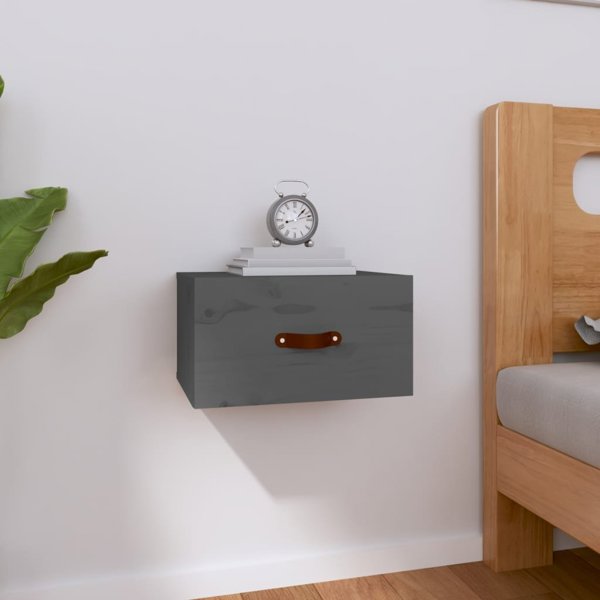 vidaXL Κρεμαστό κομοδίνο, γκρι, 40x29,5x22 εκ.