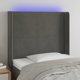 vidaXL Zaglowek do lozka z LED, ciemnoszary, 93x16x118/128 cm, aksamit