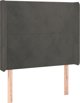 vidaXL Zaglowek do lozka z LED, ciemnoszary, 93x16x118/128 cm, aksamit