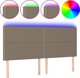 vidaXL Zaglowek do lozka me LED, taupe, 200x5x118/128 cm, tkanina